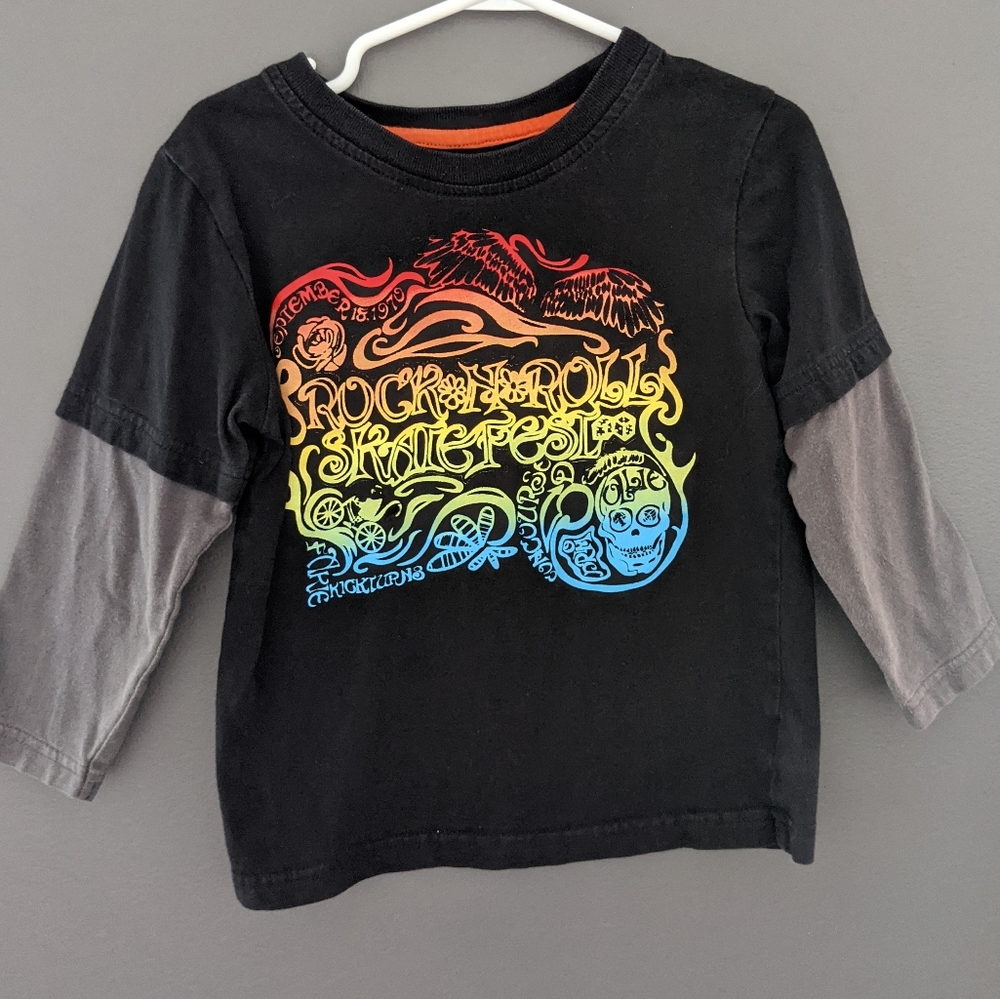 Rock N Roll black & grey long sleeved shirt